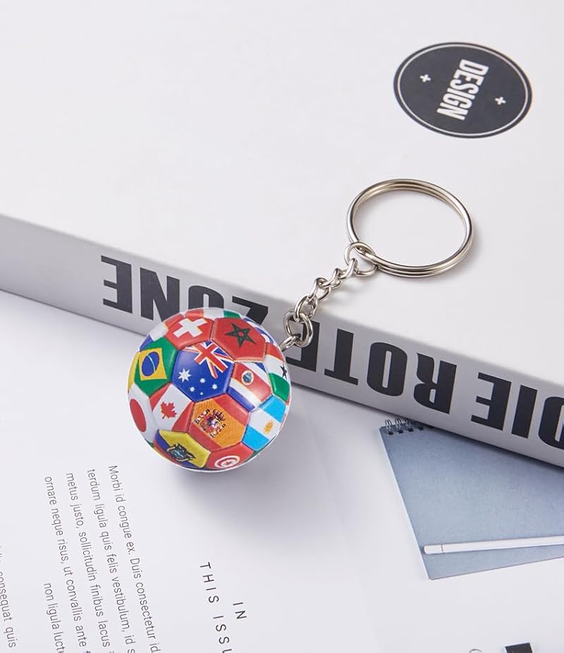 Football Keychain - National Flags Soccer Ball Keychain