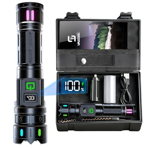 VASTFIRE Deep Black Rechargeable 30W LED Work Flashlight 100000 Lumens