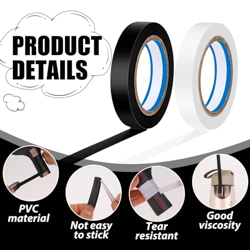 Tennis & Badminton Grip Tape - 2 Rolls, PVC, 0.39 Inch x 11 Yards