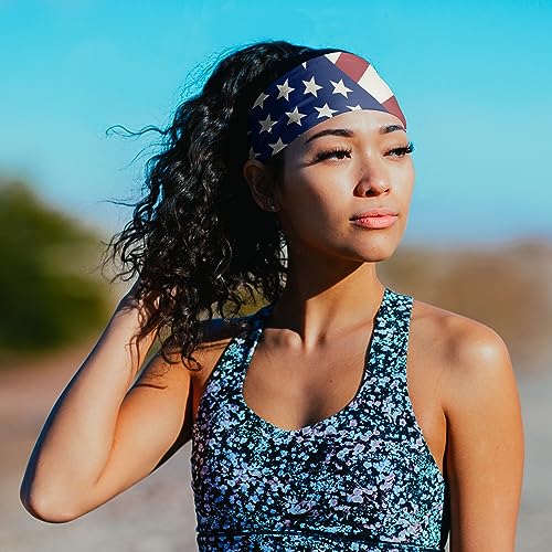 USA Tapered Flag Headband - Non-Slip Sweatband for Sports
