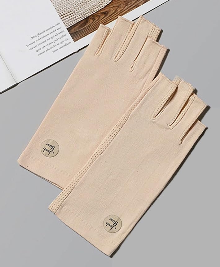 Women's UV Protection Sunblock Gloves - Non-Slip Touchscreen - Apricot 1
