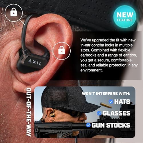 Shooting Ear Protection Earbuds with 5X Hearing Enhancement - Black