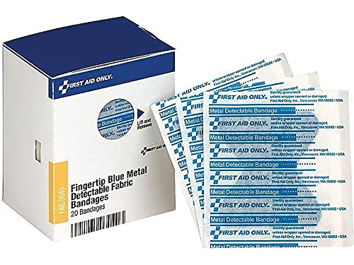 Metal Detectable Fingertip Bandages - 20 Count Refill
