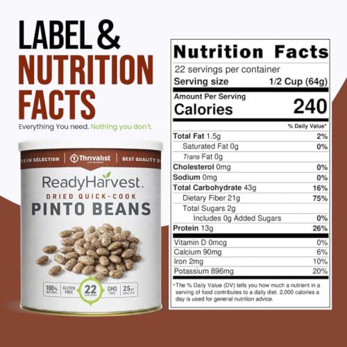 Ready Harvest Pinto Beans #10 Can, 53 oz – Quick-Cook, 22 Servings
