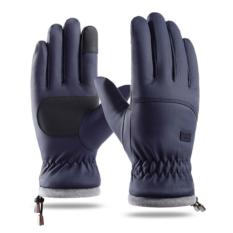 Winter Waterproof Ski Gloves for Men & Women - Deep Blue