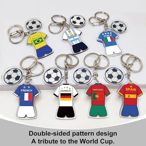 World Cup Soccer Keychain - Football Fan Souvenir Accessory - Spain (2PCS)