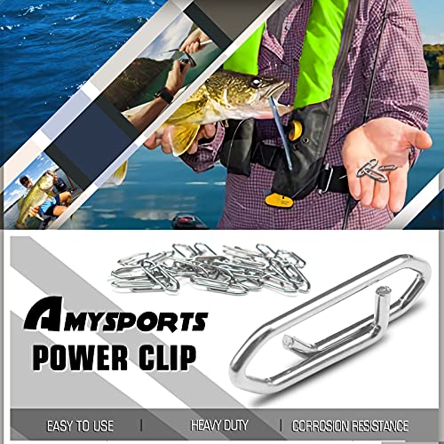 High Strength Fishing Clip Snap - Stainless Steel, 44lb, 50 pcs