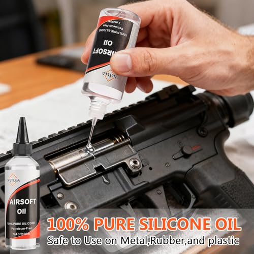 Airsoft Silicone Oil 4.4oz – Chamber Lube with Needle Oiler