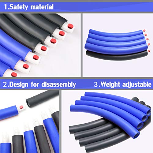 Weighted Hula Hoop for Fitness - Adjustable & Detachable - Blue