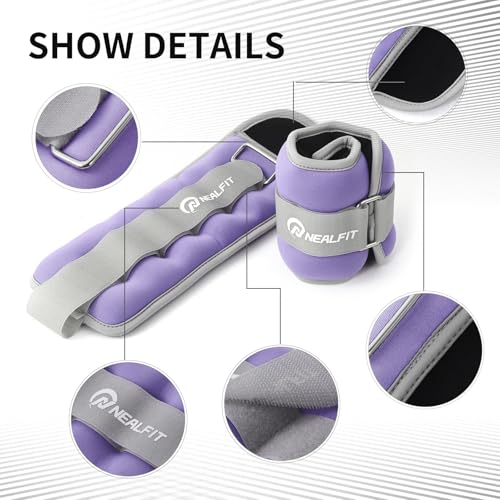 Adjustable Ankle Weights 3 lbs Pair - Purple for Fitness