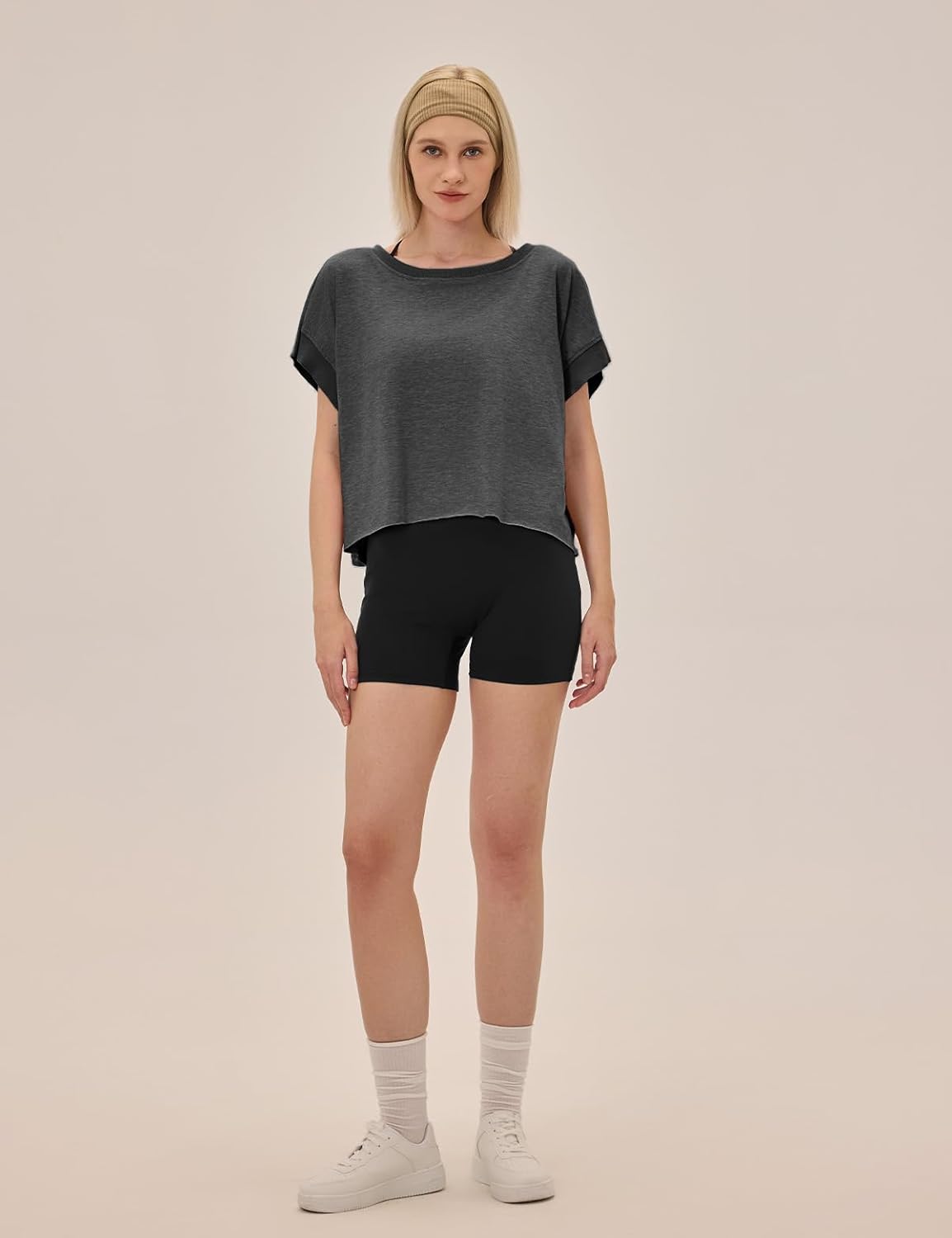 UNIANKIYA Open Back Workout Tops - Loose Fit Athletic Crop Tee for Gym, Running & Yoga | Short Sleeve