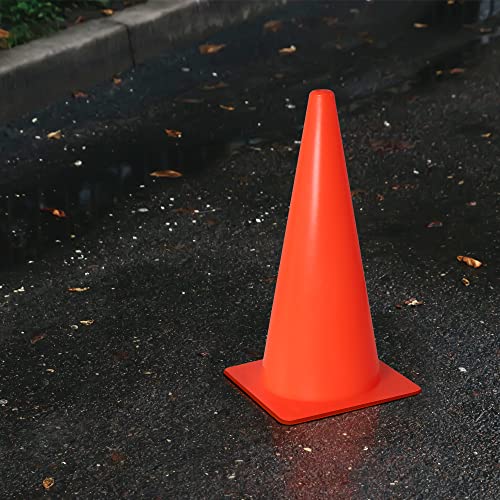 15 Inch Traffic Safety Cones, [7 Pack] Orange Parking Cones| Training Cones| Soccer Cones, Plastic Cones for Indoor/Outdoor Activity & Festive Events