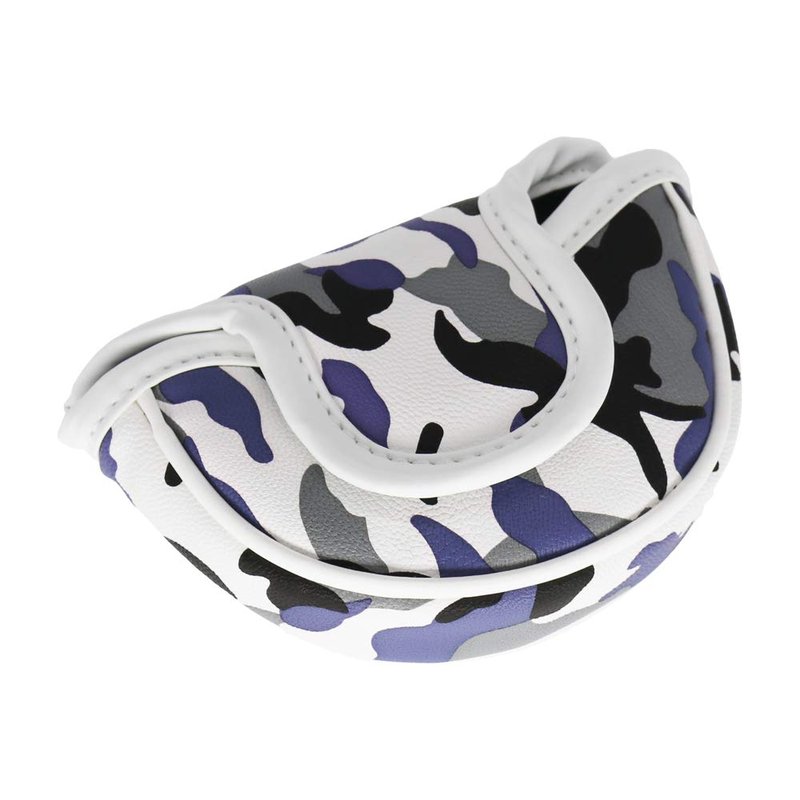 Seacloud Golf Head Cover Small Size PU Leather Camouflage Style Mallet Putter Headcover Designed for Smaller Mallet - Gray