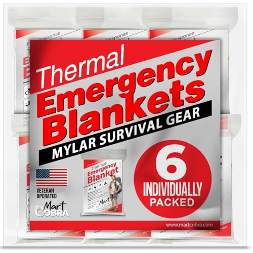 Emergency Thermal Blankets - 6 Pack Silver Mylar Survival Gear