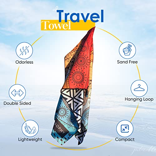 ECCOSOPHY Marrakesh Microfiber Oversized Beach Towel - Quick Dry, Sand Free 71x35