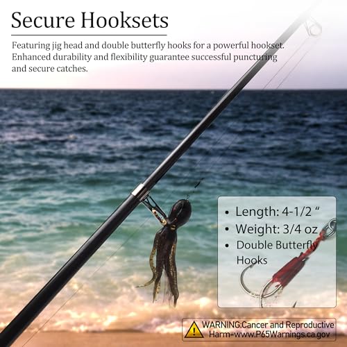 VMSIXVM 5pcs Saltwater Octopus Soft Baits with Luminous Swimbaits - C1-5pcs