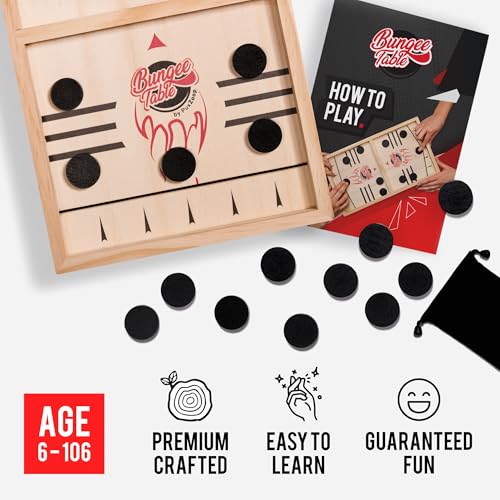 Fast Sling Puck Game - Large Wooden Air Hockey Board for Fun