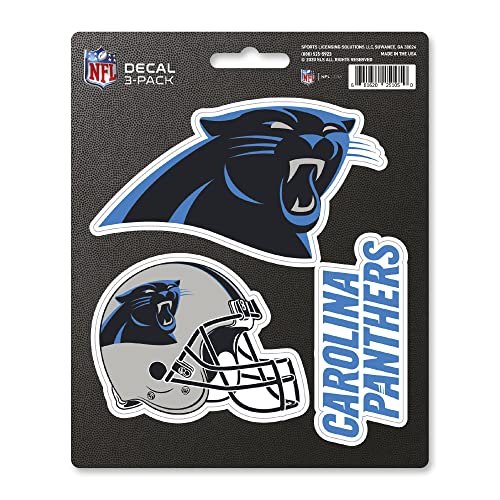 Carolina Panthers Team Decal 3-Pack - 5x7.5 Inch Vinyl Sticker - Black