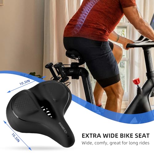 ROCKBROS Oversized Memory Foam Bike Seat Cushion for Peloton & Exercise Bikes