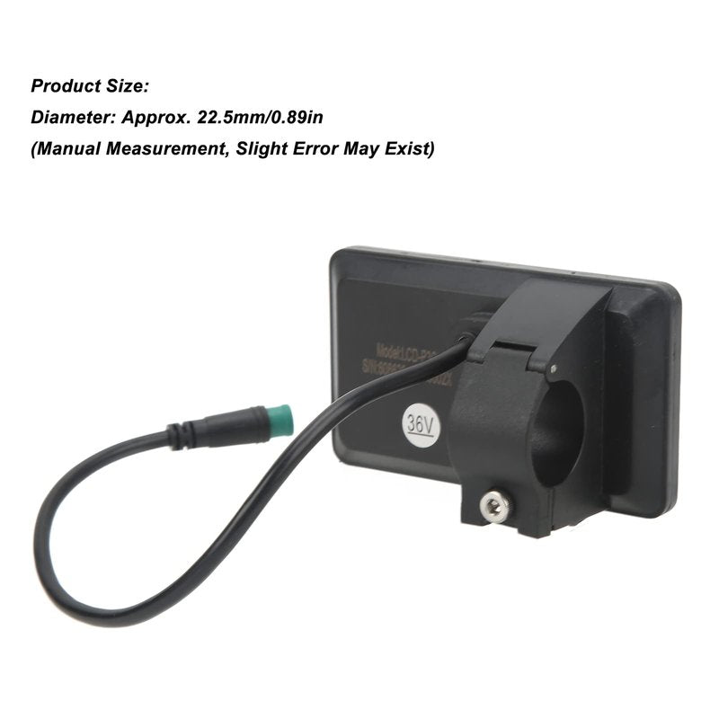 Alomejor Electric Scooter Speedometer, Compact Real-time LCD Display Scooter Meter 22.5mm ABS Design for Urban Commuters Short-Distance Travel City Exploration