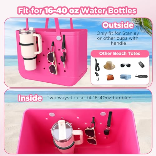 Cup Holder for Bogg Bag - 2 Pack, 40oz I-Shaped Hook - Black