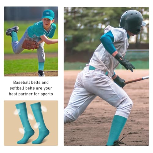 Zhanmai Teal Youth Baseball Belt & Socks Combo