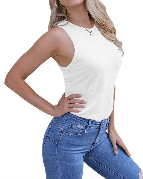 Langwyqu Women's Tank Tops - Casual Sleeveless Crewneck Tees for Summer | Loose Fit, Stylish Comfort