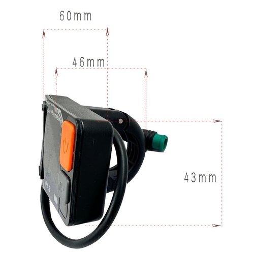 NULKOMMA Rad Power LCD Display Meter 48V Ebike Speed Control Screen Panel with Waterproof 5-pin Male Connector