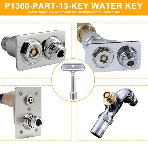 2 Pack 3/8''Hydrant Key, Upgrade Water Key for P1300-PART-13-KEY, Hydrant Key for Closing Tool for Wall Fire Hydrant Faucet Valves and Outdoor Hose Valves