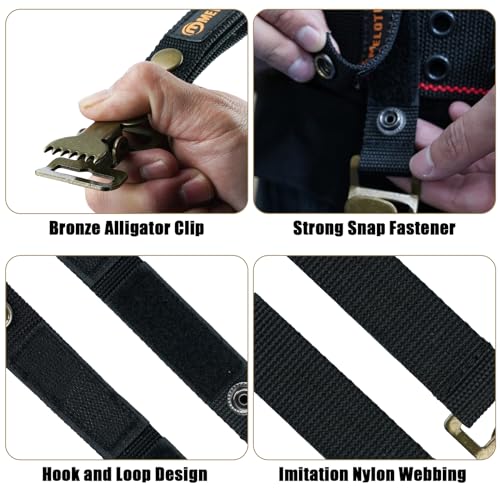 MELOTOUGH Black Tactical Glove Clip - Heavy-Duty Alligator Clip Holder for Work & Outdoor Use