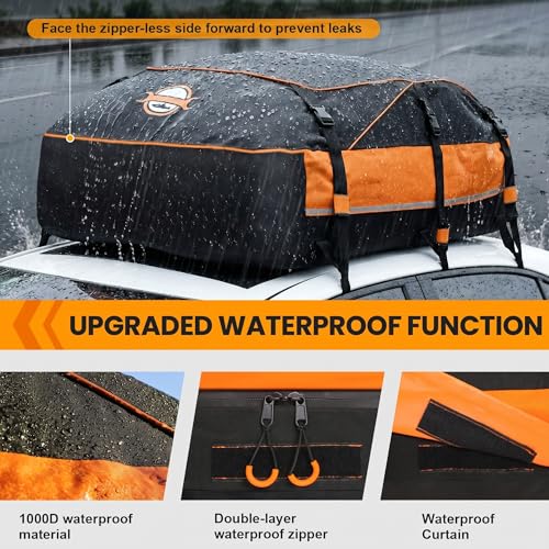 20 Cubic Feet Rooftop Cargo Carrier Bag - Waterproof & Aerodynamic