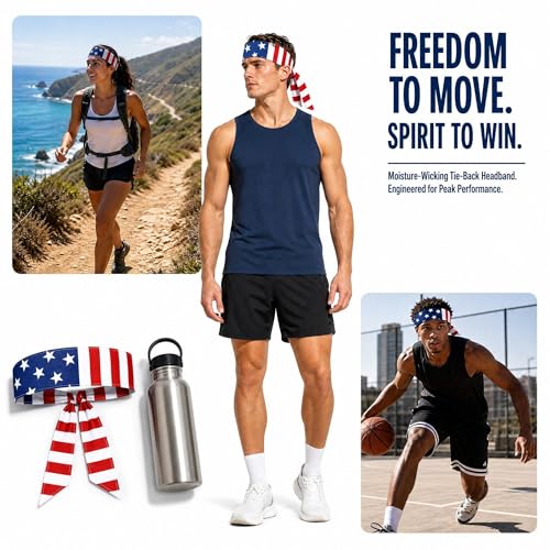 USA Flag Soccer Headband - Breathable Sweatband for Fans