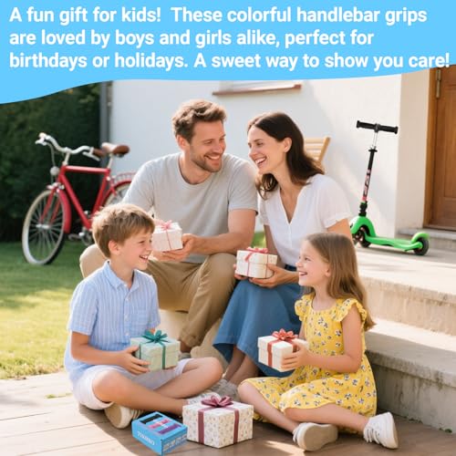 Kids Bike Handlebar Grips - Non-Slip Soft TPR Rubber, 2pcs Pink