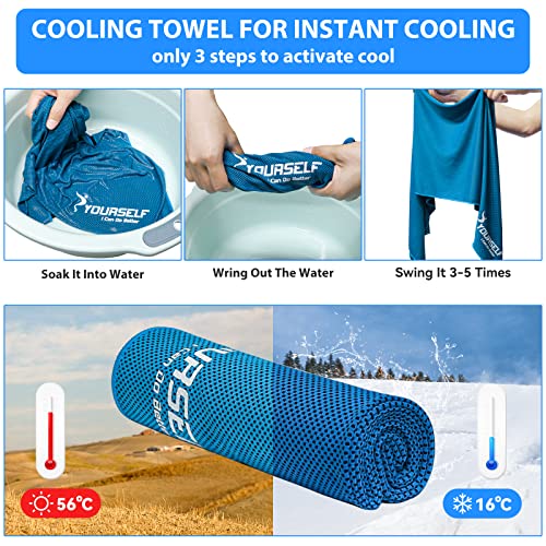 Cooling Towel for Neck - Instant Relief Ice Towel 40" x 12" - Blue