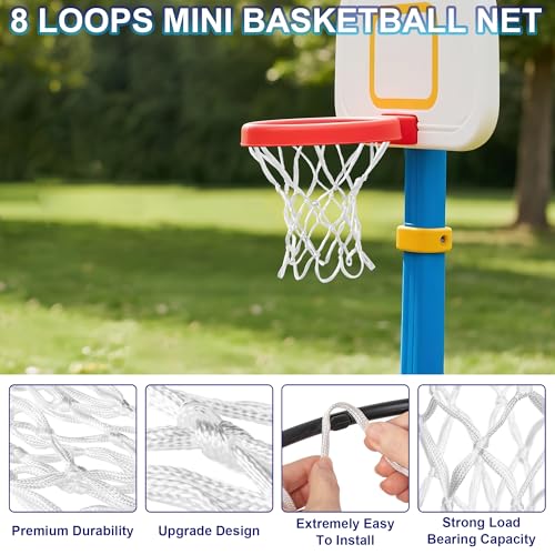 Mini Basketball Net Replacement - 2 Pack White - 8 Loops