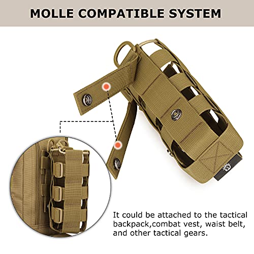 SunForMorning Grey Tactical MOLLE Water Bottle Pouch Hydration Carrier