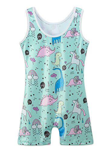 Gymnastics Leotard for Girls with Shorts - Aqua Blue