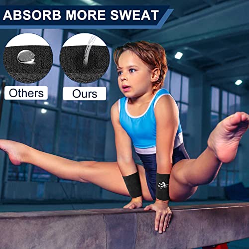 4 Pcs Kids Gymnastics Wristbands - Black, Purple, White, Pink