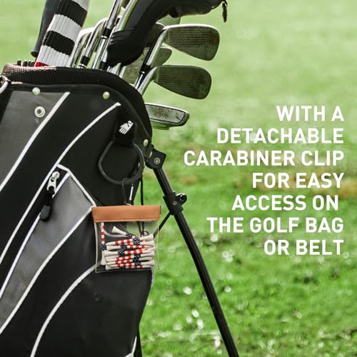 Finger Ten 2 Pack Transparent Golf Tee Pouch Bag with 10 Bamboo Tees