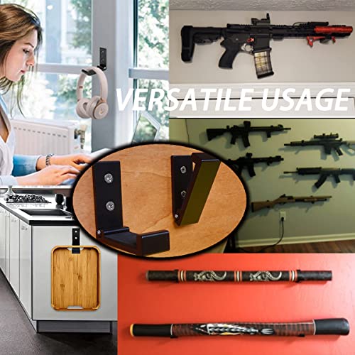 Folding Rifle Wall Mount with Protective Padding - Black 2pcs