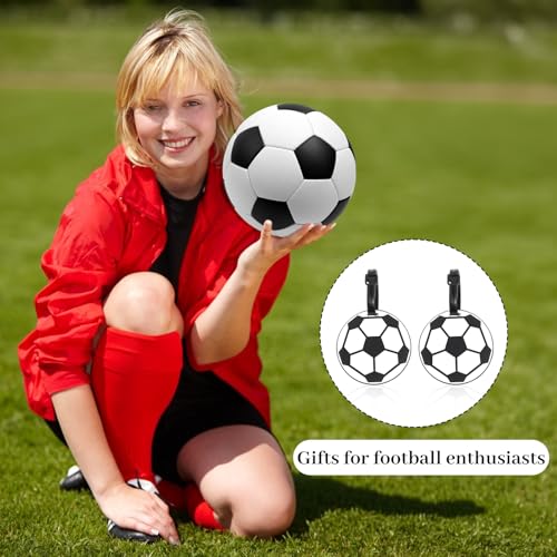 Soccer Ball Luggage Tags - 2-Pack PVC Travel Identifiers