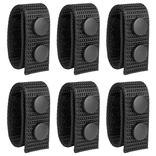 Nylon Duty Belt Keepers - 6 Pack with Double Snaps, 2-2.25" Wide