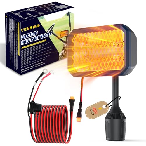 PUTTLAZR 48V Electric Golf Cart Heater with 360° Rotatable Head, Safe & Fast Carbon Fiber Heating