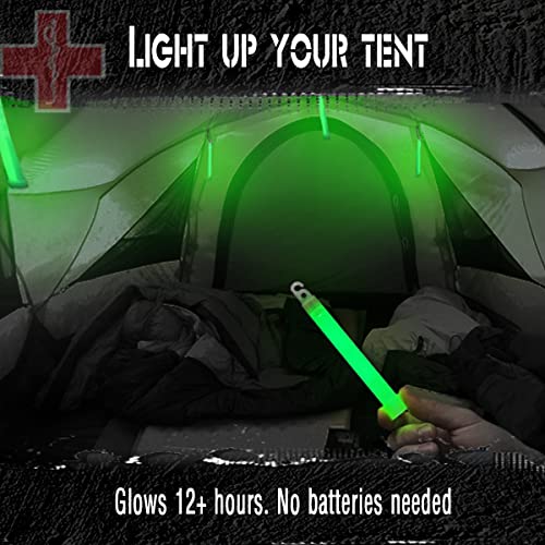 Ultra Bright Green Glow Sticks - 6 Inch Emergency Light Sticks for Camping, Parties, and Blackouts - 12 Hour Duration