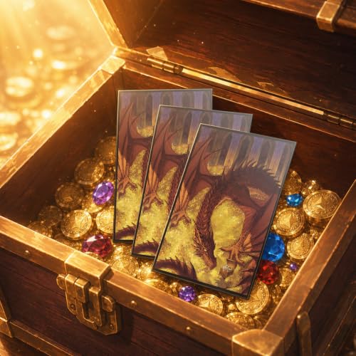 FUNinEDH Dragon the Golden MTG Card Sleeves 100 Count EDH Commander Protective Deck Sleeves