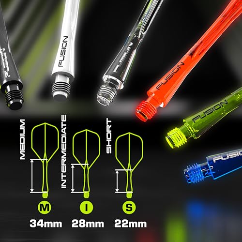 Darts Fusion Integrated Flight & Shaft System - Intermediate 28mm - Yellow