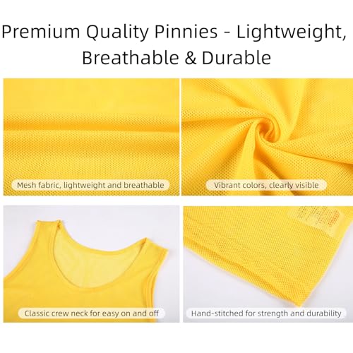 12-Pack Soccer Pinnies Scrimmage Vests with Drawstring Bag & Armband