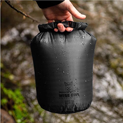 Wise Owl Outfitters Waterproof Dry Bag 3-Pack Grey - Lightweight 5L/10L/20L for Kayaking & Travel