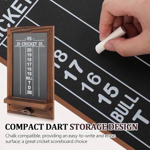 Dart Scoreboard with Dart Holder - Charcoal Brown Trim & Bottle Opener