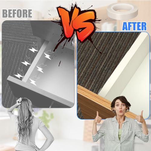 0.59" x 32.81ft 2 Rolls Low Friction Tape, PTFE Tapes Drawer Slide Tape Abrasion Resistance Anti Squeak Tape Surface Protection for Wood, Cabinet, Curtain, Furniture (White)